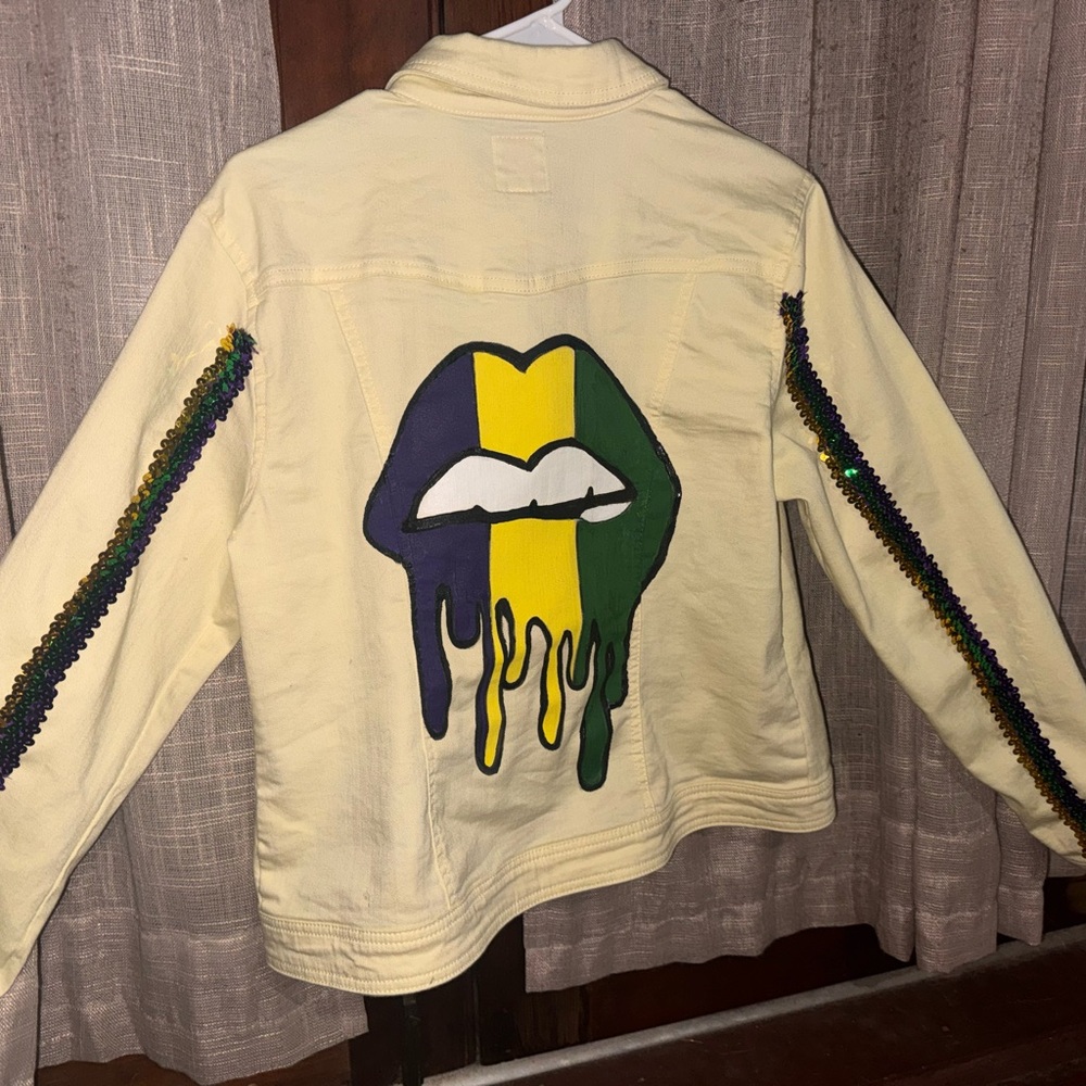 Mardi Gras hand painted jacket